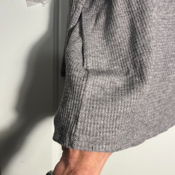 J. Jill Wearever Collection Boxy Drop Shoulder Top Sz Large Waffle Weave Gray - Picture 10 of 12